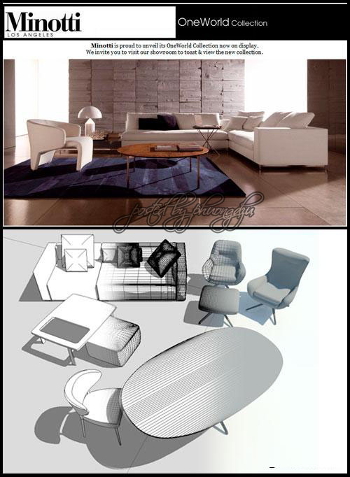 OneWorld Collection – Furniture Minotti 家具模型