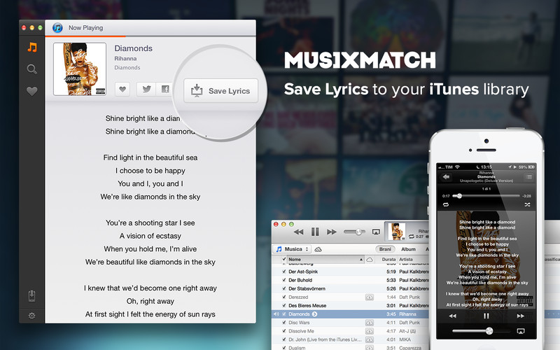 MusiXmatch lyrics 2.2.3 MacOsX iTunes歌词插件