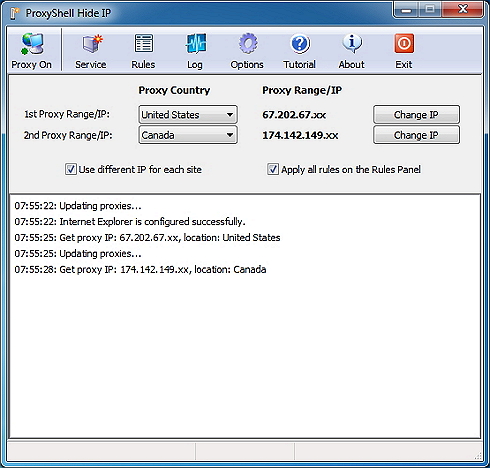 ProxyShell Hide IP Standard Screenshot 1