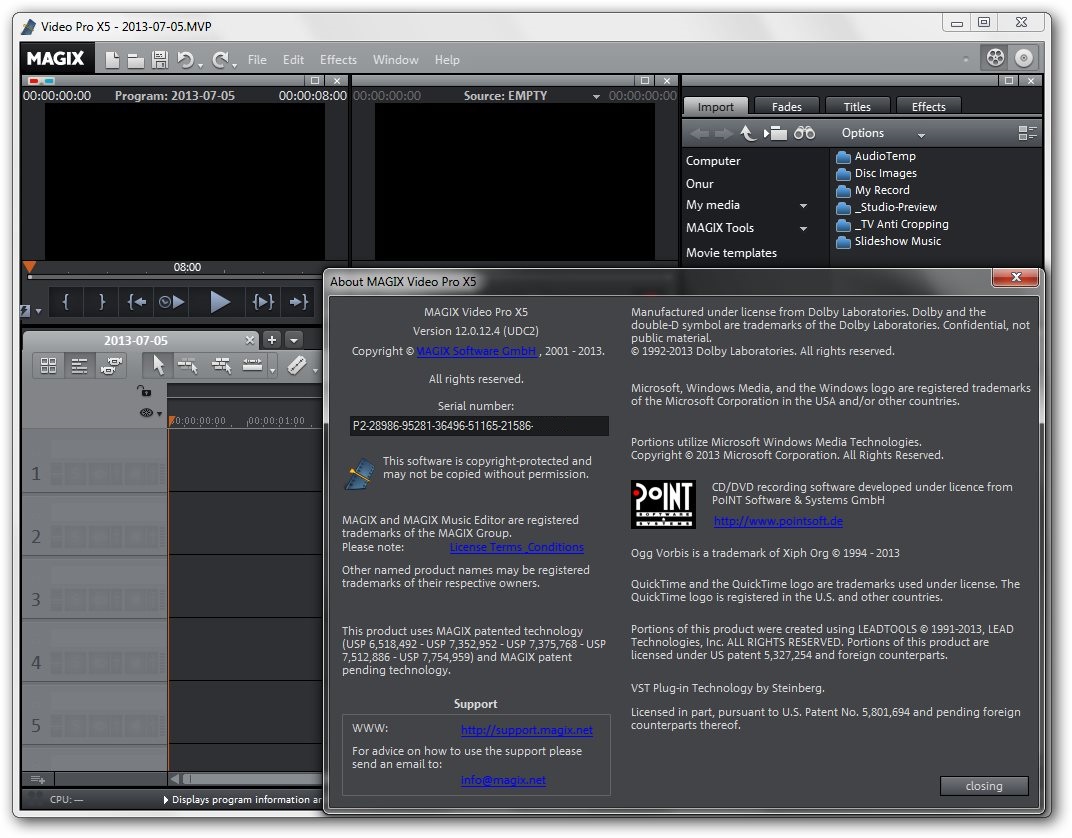 MAGIX Video Pro X5 12.0.12.4