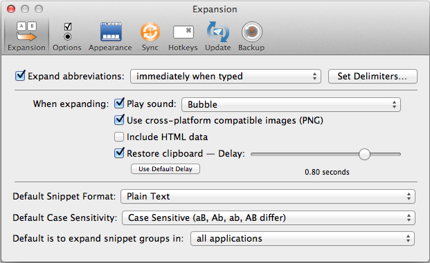 TextExpander v4.2 (Mac OS X)
