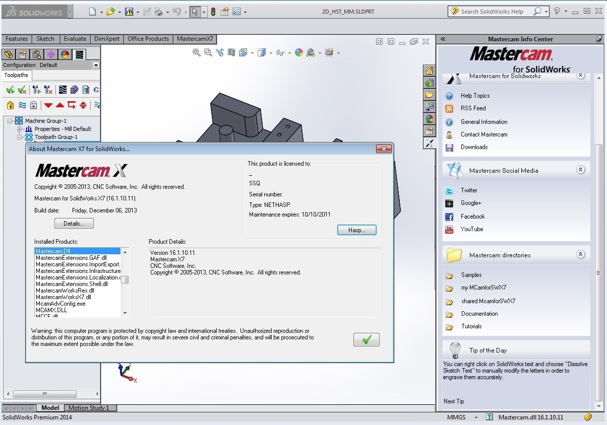 Mastercam X7 MU1 for SolidWorks