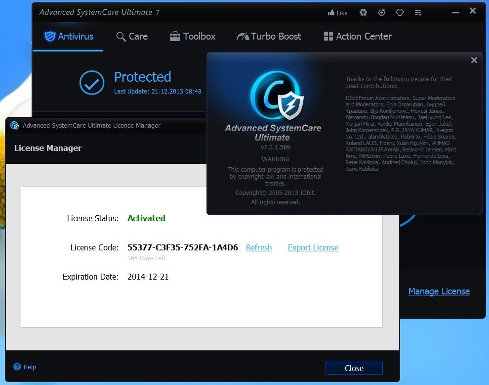 Advanced SystemCare Ultimate 7.0.1.589 DC 21.12.2013