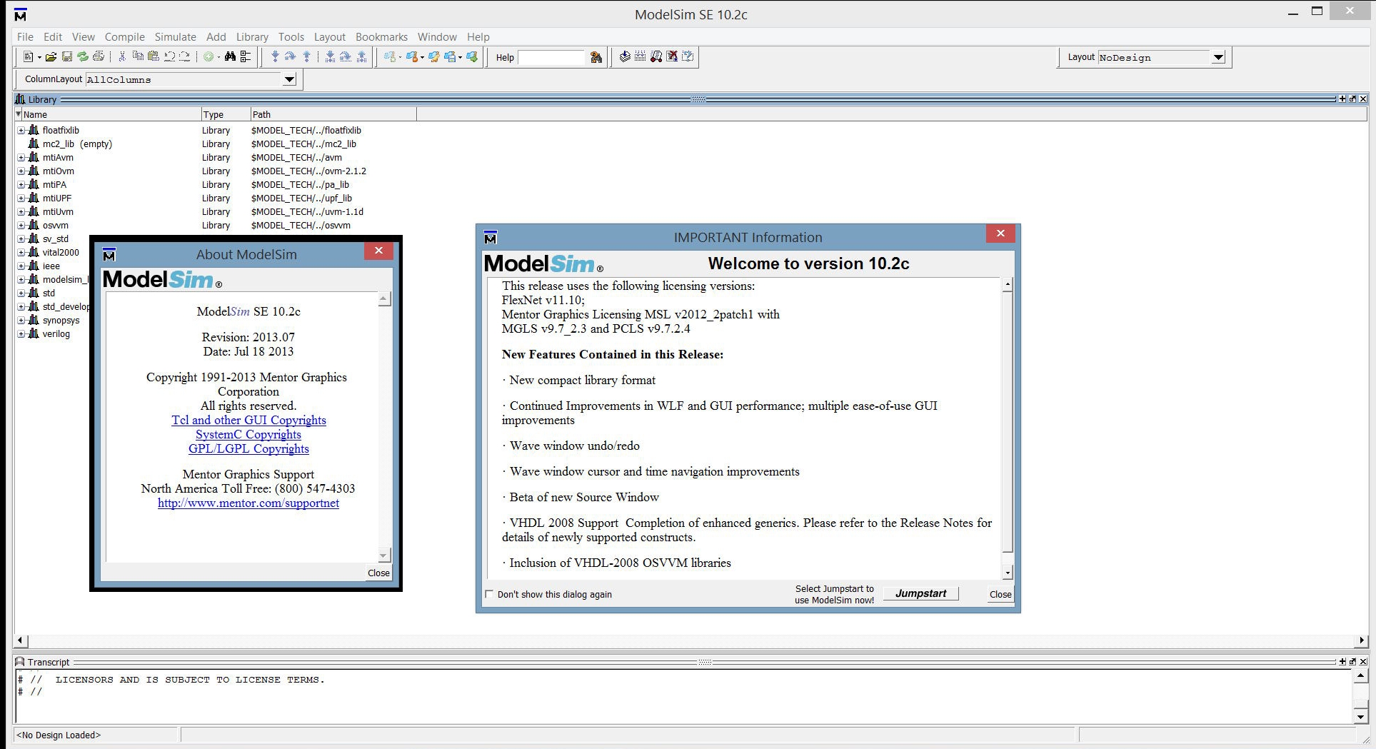 Mentor Graphics ModelSim SE 10.2c