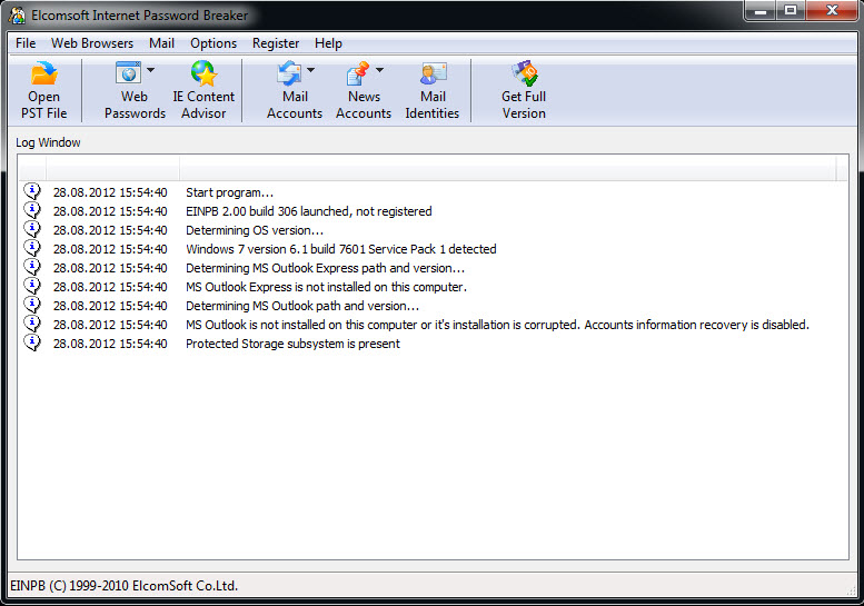 Elcomsoft Internet Password Breaker 2.01.309