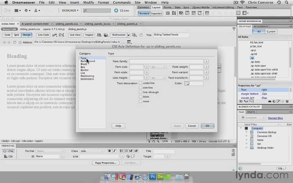 Create a Sliding Tabbed Panel with jQuery and Dreamweaver [repost]