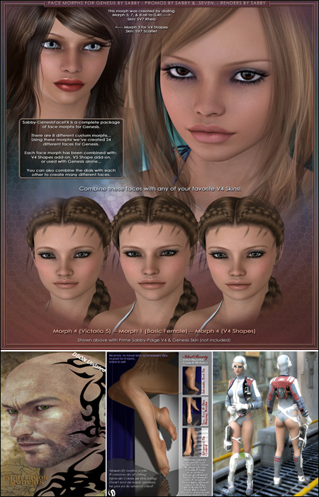 Daz3d/POSER 9 & 2012 - Genesis, V5, M5 Models