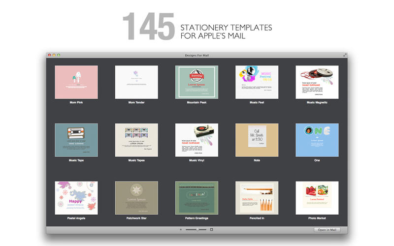 Designs for Mail v1.5 Mac OS X