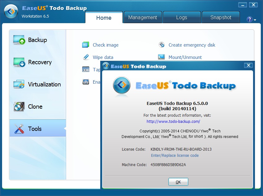 EaseUS Todo Backup Workstation 6.5