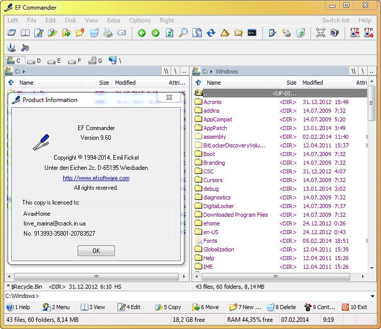 EF Commander 9.60 + Portable