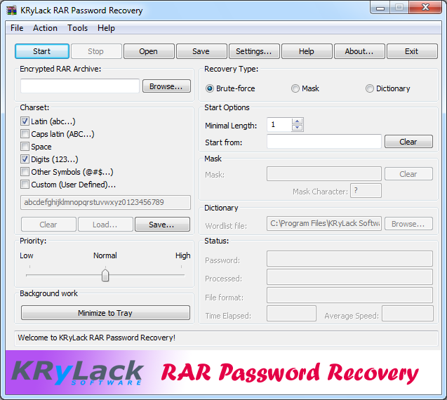 KRyLack RAR Password Recovery 3.51.62