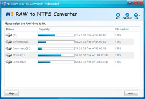 M3 RAW to FAT32 / NTFS Converter 3.6.0.0