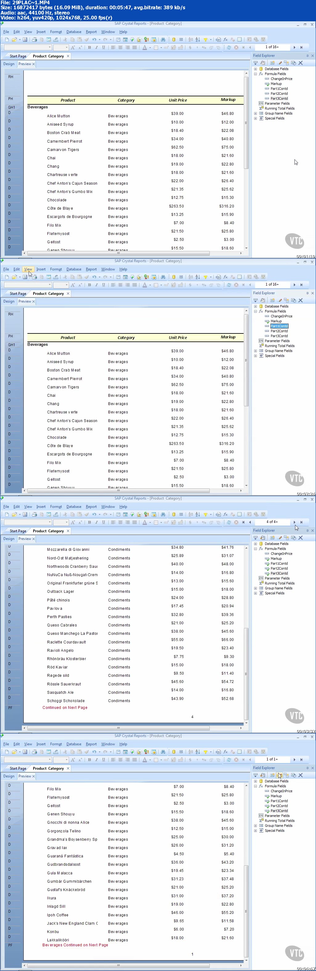 VTC - Crystal Reports: Advanced