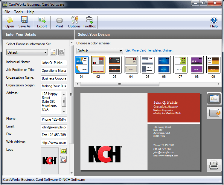 NCH CardWorks Business Card Software 1.12