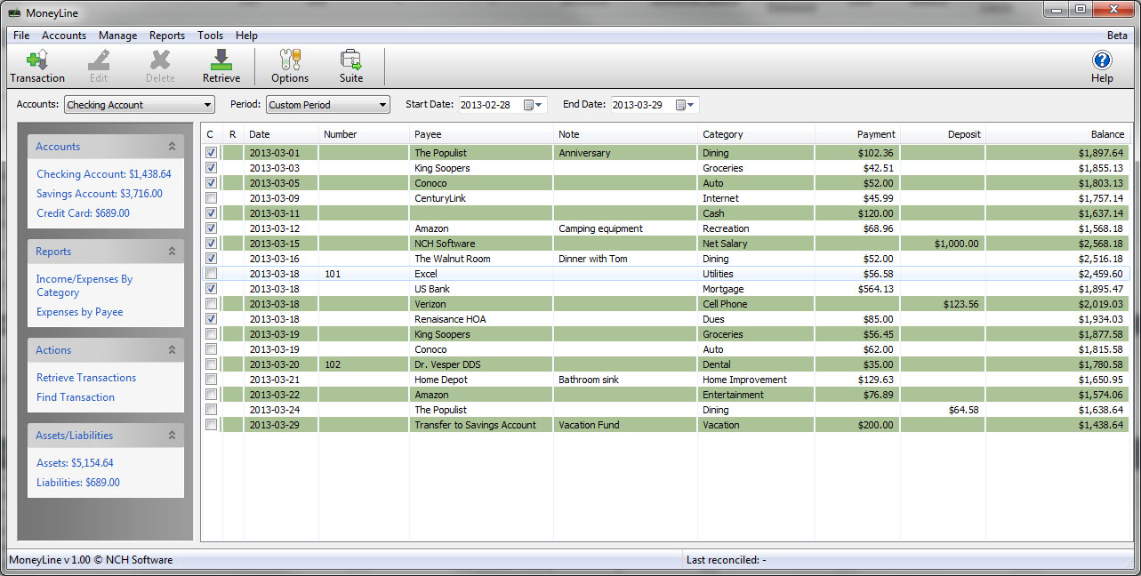 NCH MoneyLine 1.17