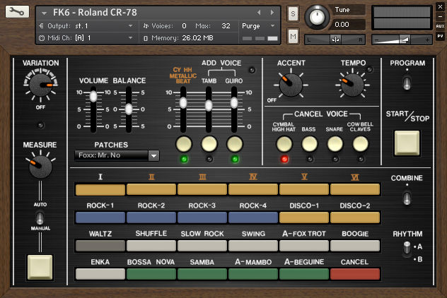 Forgotten Keys FK6 Roland CompuRhythm CR-78 KONTAKT