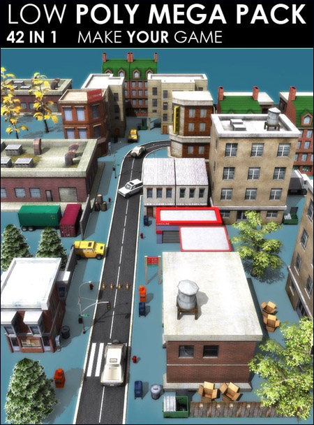 3DOcean – Low poly City Megapack (42 models)
