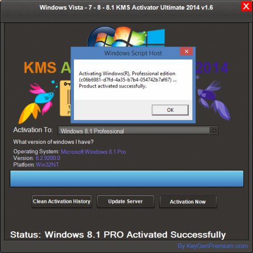 Windows Vista - 7 - 8 - 8.1 KMS Activator Ultimate 2014 v1.6