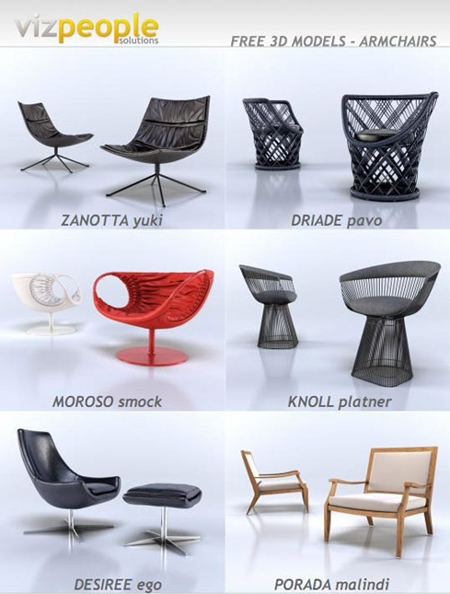 VizPeople Armchairs 3D Models