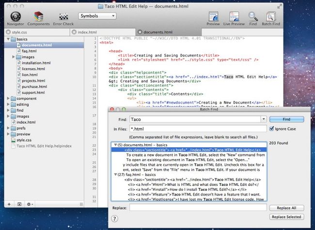 Taco HTML Edit 3.0.8 MacOsX