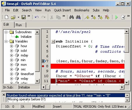 DzSoft Perl Editor 5.8.9.7