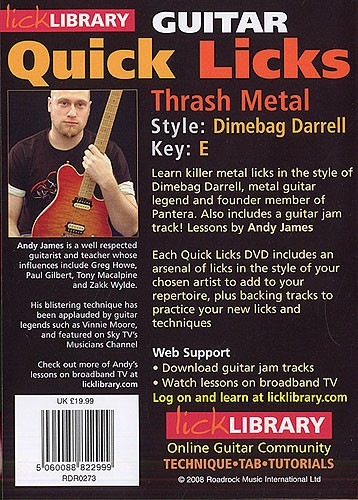Andy James – Quick Licks Dimebag Darrell Thrash Metal Style Full 1 DVD
