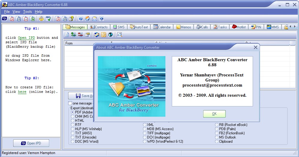 ABC Amber BlackBerry Converter 6.88