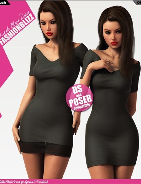 Fashion Blizz – Little Black Dress for Genesis 2 Female(s)