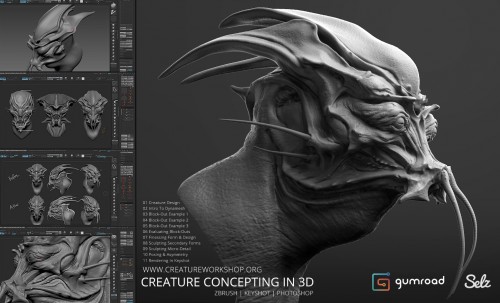 Gumroad - Creature Concepting In 3D By Dominic Qwek