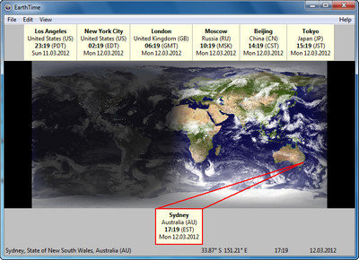 DeskSoft EarthTime 4.6 世界时钟