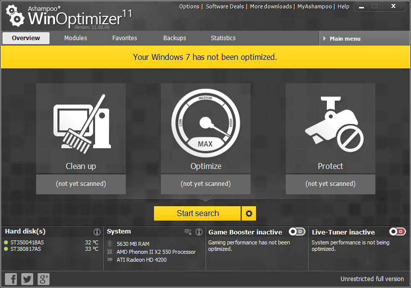 Ashampoo WinOptimizer 11.00.00 Beta Multilanguage + Portable