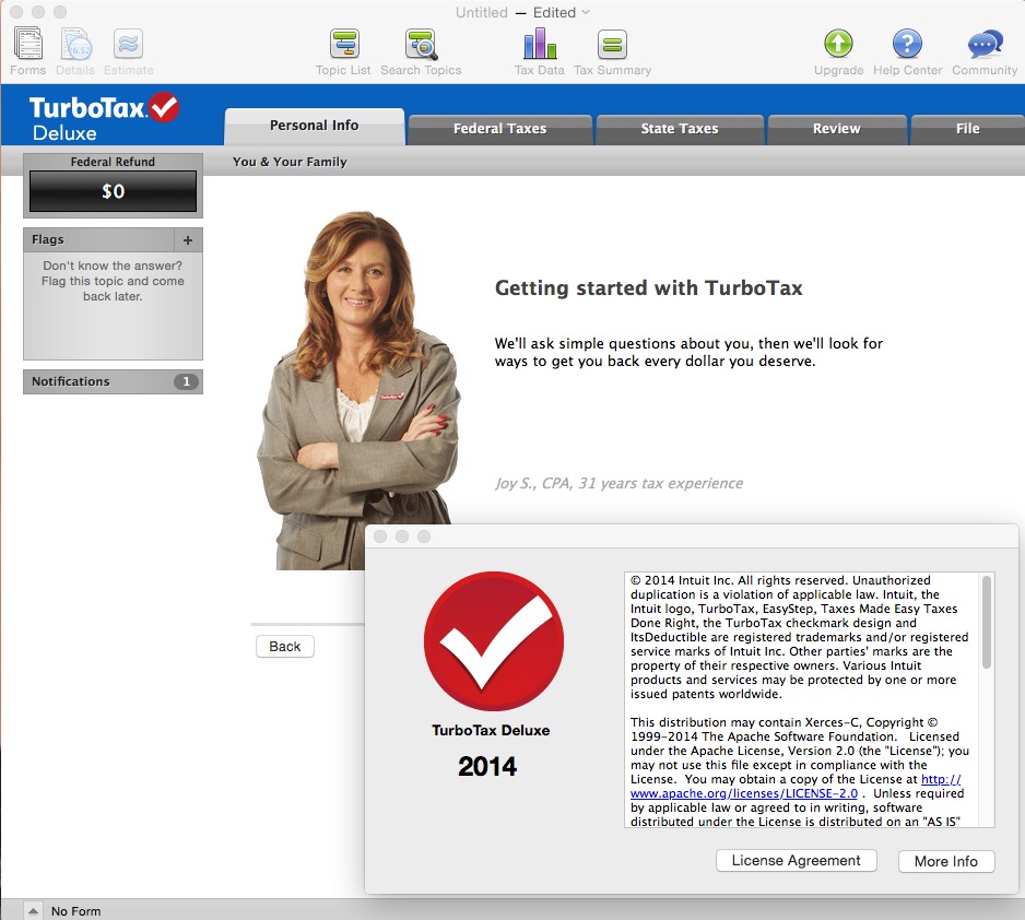 Intuit TurboTax Deluxe 2014.r02.007 Retail Mac OS X
