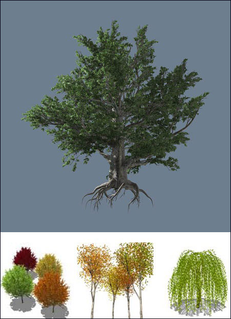 120 Formfonts Trees for Google Sketchup Low Poly