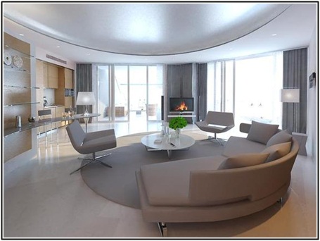 Condo Living Room 3D Model
