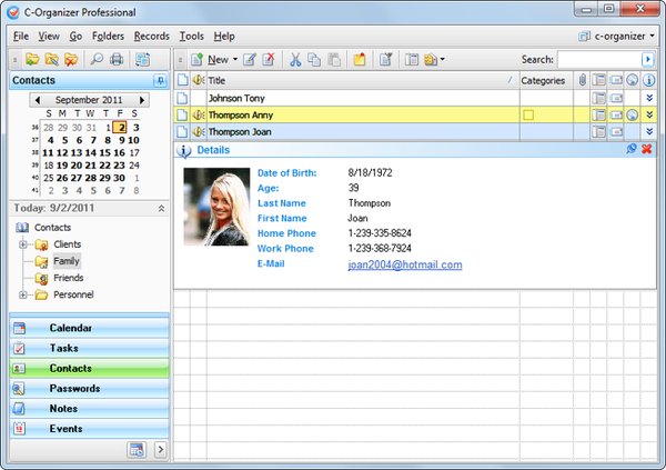 C-Organizer Professional 5.1.1 Multilingual 个人信息管理