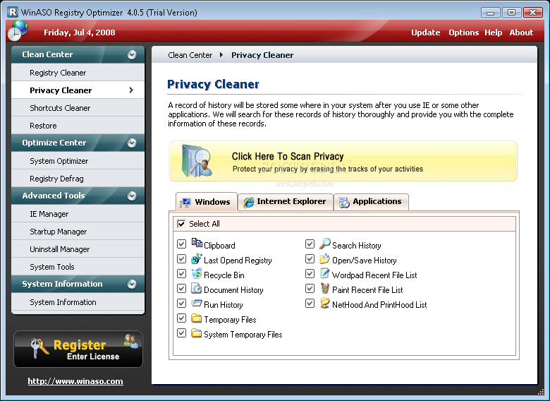 WinASO Registry Optimizer 5.7.0