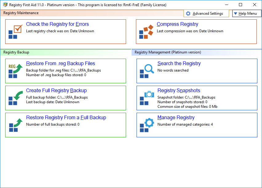 Registry First Aid Platinum 11.0.0 Build 2394 Multilingual (x86/x64) + Portable