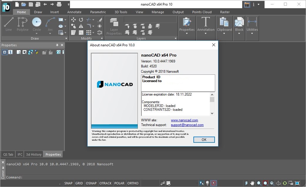 nanoCAD Pro 10.0.4447.1969 Build 4520