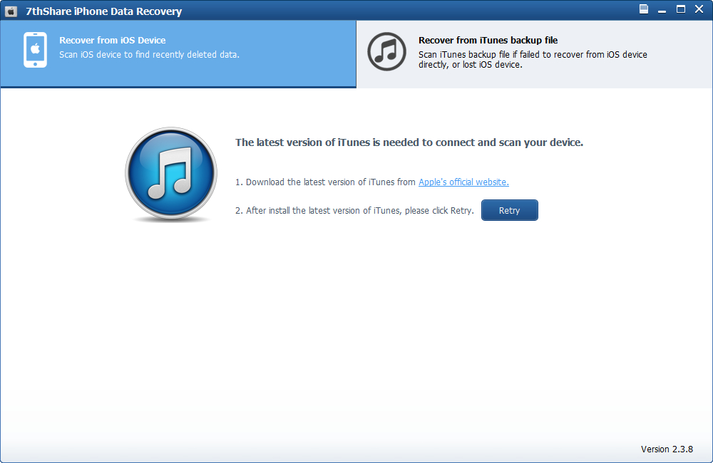 7thShare iPhone Data Recovery 2.8.8.8