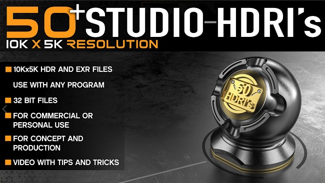 Gumroad – 50+ High Quality Studio HDRI Pack