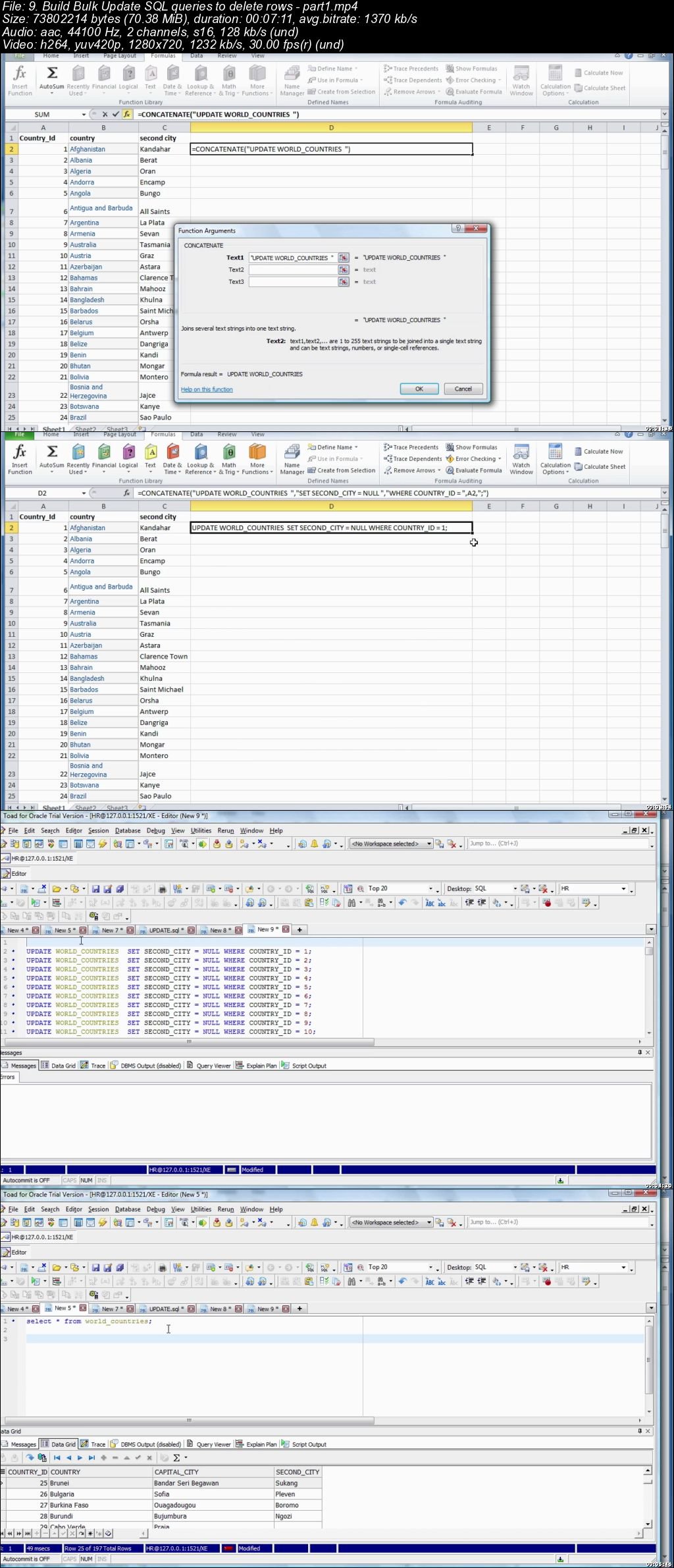 How to generate SQL Insert / Update queries from Excel