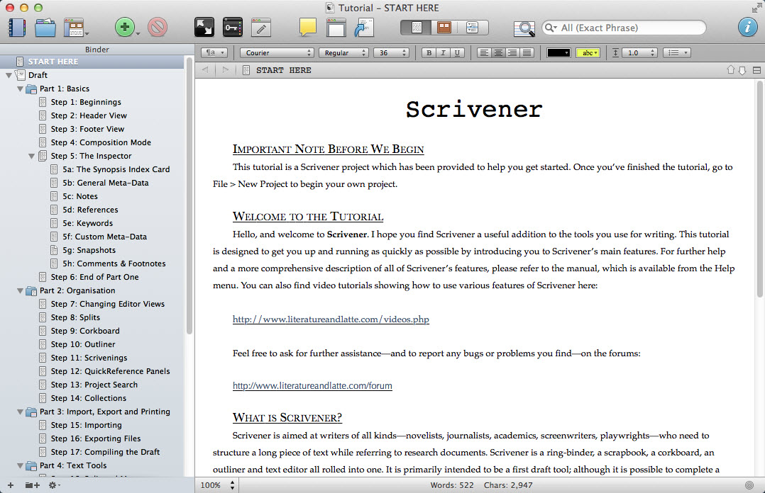 Scrivener 2.5.0