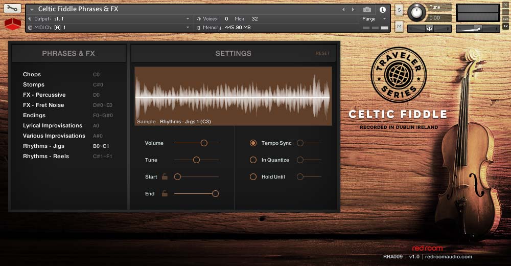 Red Room Audio Traveler Series Celtic Fiddle KONTAKT