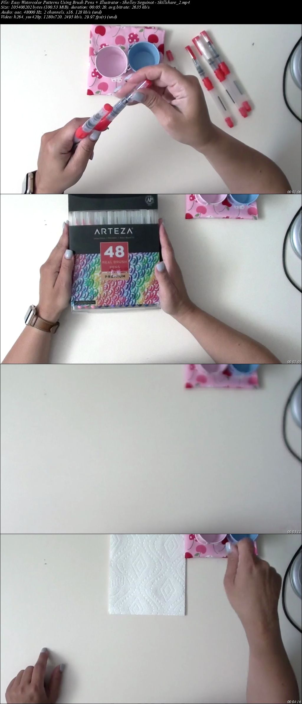 Easy Watercolor Patterns Using Brush Pens + Illustrator