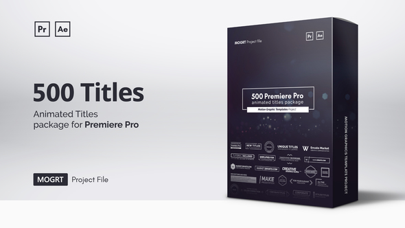 Videohive – Mogrt Titles – 500 Animated Titles for Premiere Pro & After Effects