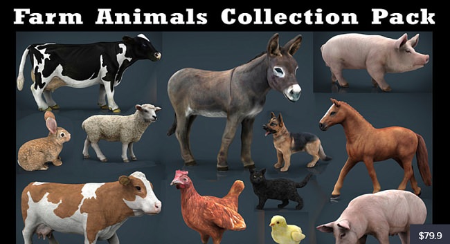 Cubebrush – Farm Animals Collection Pack