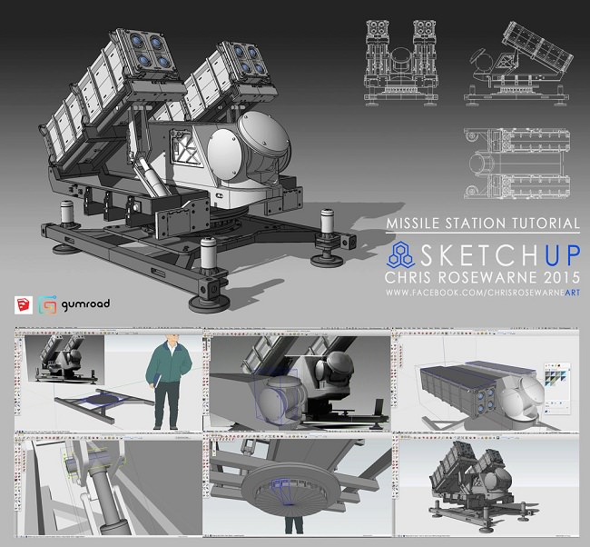 Gumroad – SketchUp Missile Station – Chris Rosewarne