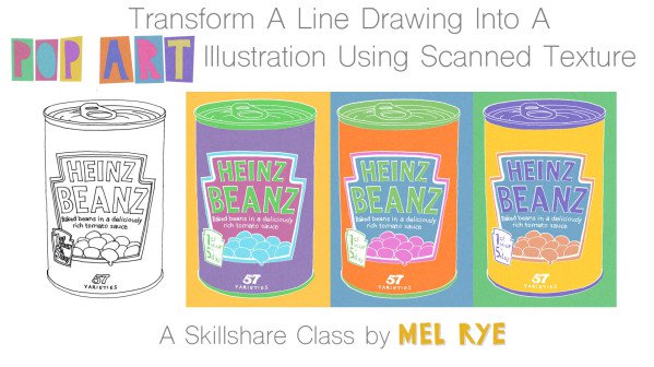 Photoshop Basics: Transform A Line Drawing Into A Pop Art Illustration Using Scanned Texture