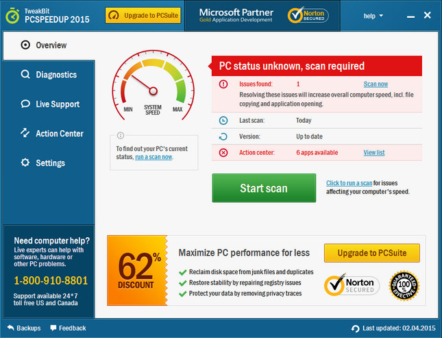 TweakBit PCSpeedUp 1.6.8.4 DC 02.04.2015