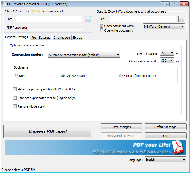 7-PDF PDF2Word Converter 3.1.0.174